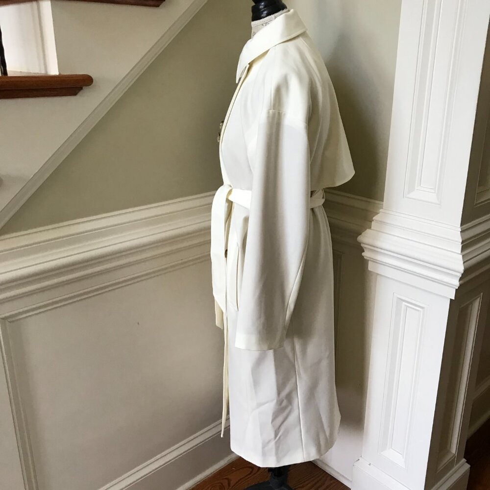 NWT JCREW Wool Trench Coat Womens 4 Cream Ivory Double Breasted CN067 Lined *** - Picture 9 of 13